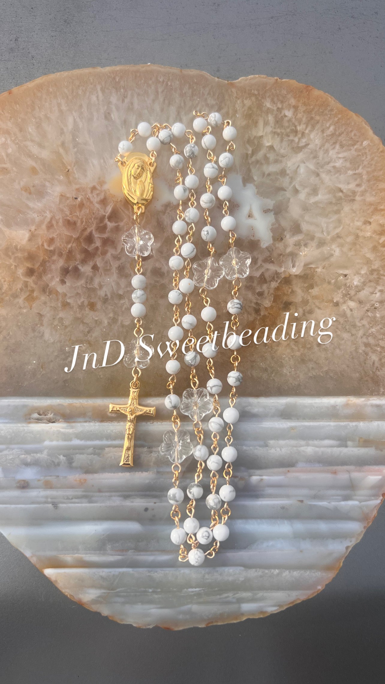 Heavenly white rosary